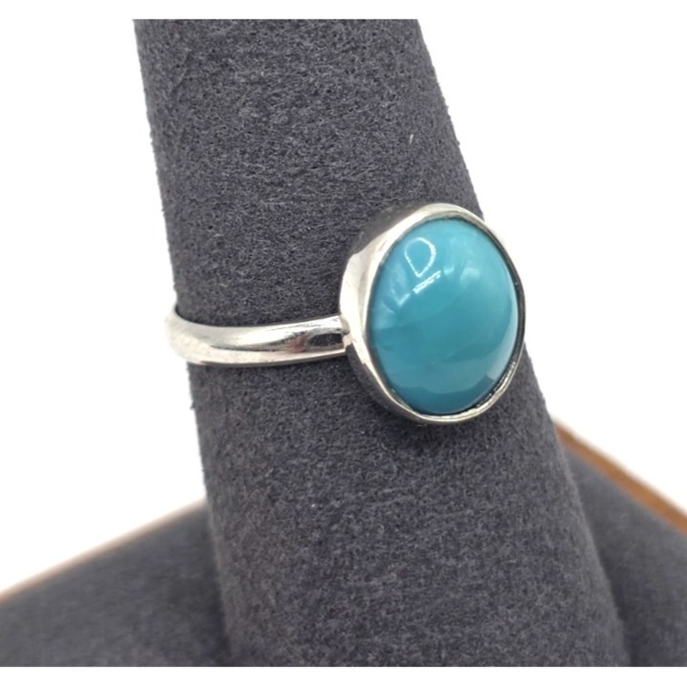 Natural Sleeping Beauty Turquoise Ring Size 8.5 Sterling Silver 925 Handmade